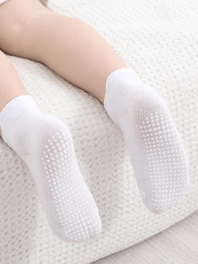 Baby Non Slip Grip Ankle Socks for Infants Toddlers Kids Boys Girls 9 Pack | - Image 5