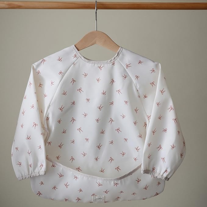mushie Long Sleeve Baby Bib | Water Resistant Adjustable Fit | Ages 6-24 Months - Image 3