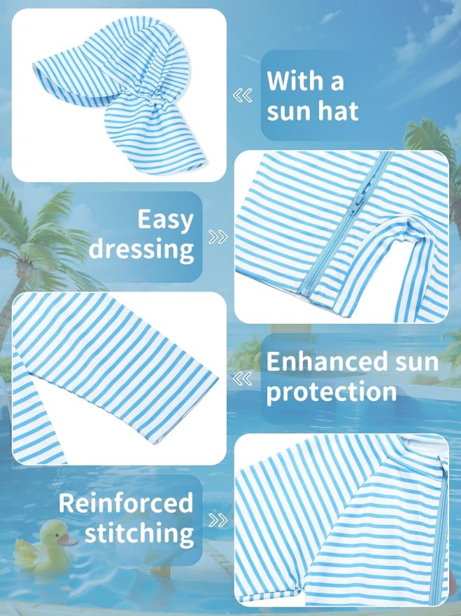 UPF 50+ Baby Toddler Boy One Piece Swimsuit - Image 5