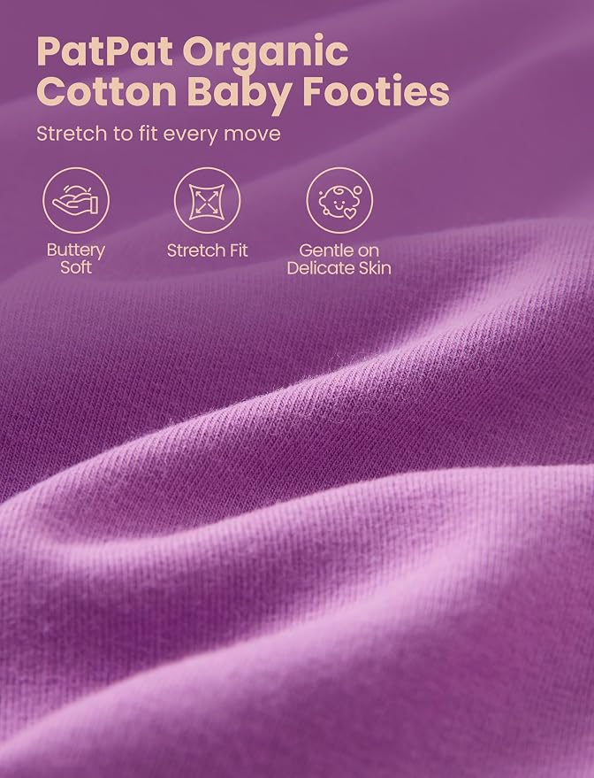 PATPAT Organic Cotton Baby Footie Pajamas - Image 4