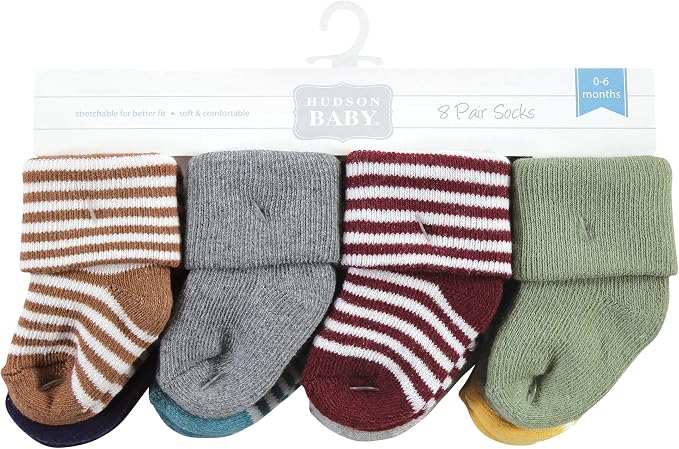 Hudson Baby Baby 8-pack Cotton Rich Newborn and Terry Socks - Image 2