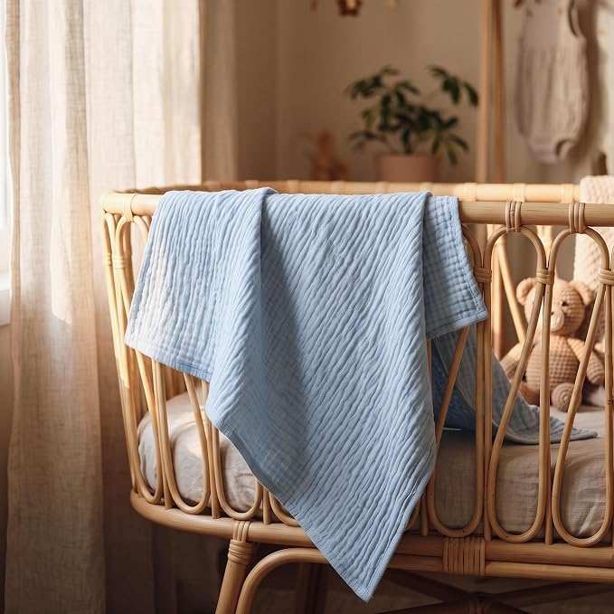 Muslin Receiving Blankets 5 Pack, Soft Swaddle Wraps - Image 8