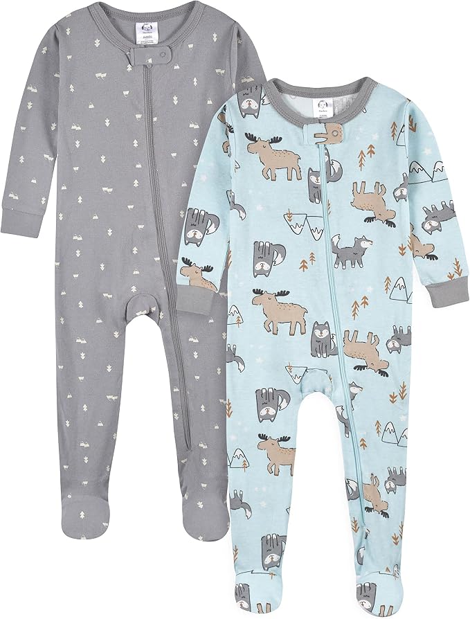 Gerber Baby Boys 4-Pack Footed Pajamas - Image 3