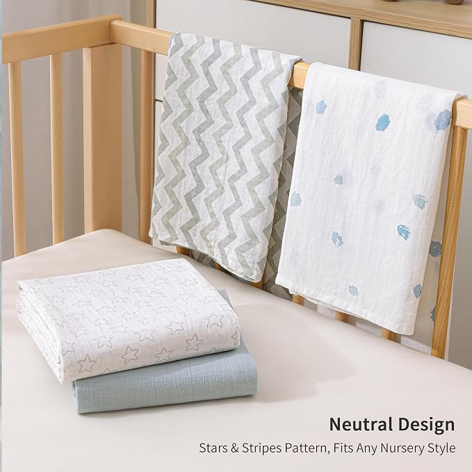 POMISO Muslin Swaddle Blankets for Boys & Girls, Newborn Receiving Blankets - Image 4