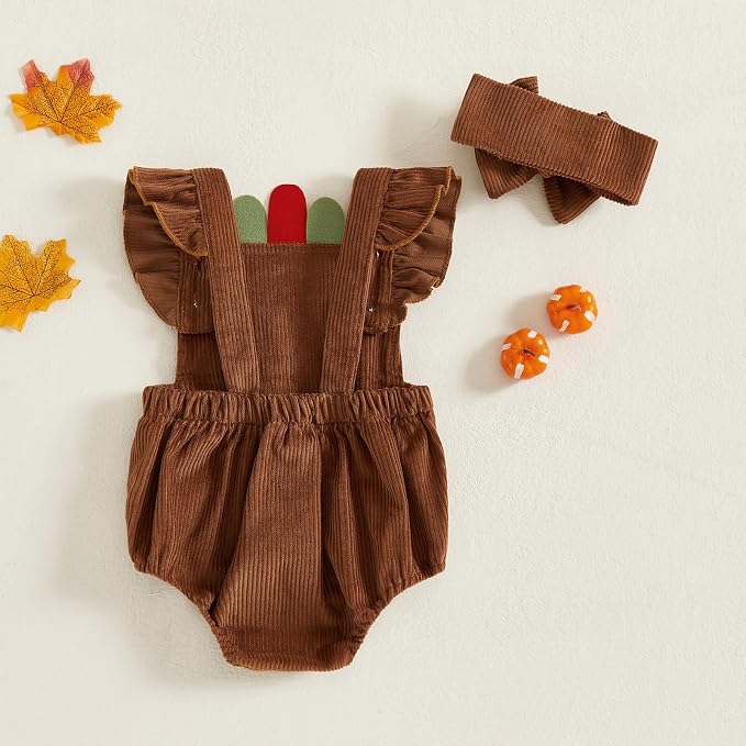 YINGISFITM My First Halloween Baby Girl Outfit Newborn Pumpkin Bubble Romper - Image 4