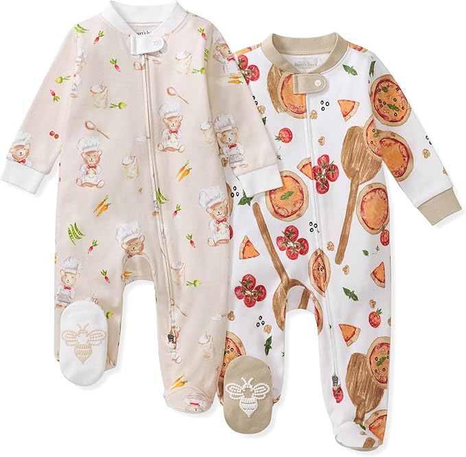 Burt's Bees Baby Boys' Organic Cotton, Sleep and Play Footed Pajamas | Easy zip by BurtsBeesBaby