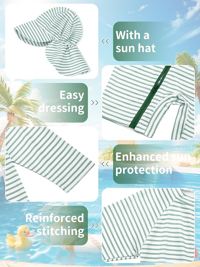 UPF 50+ Baby Toddler Boy One Piece Swimsuit - Image 5