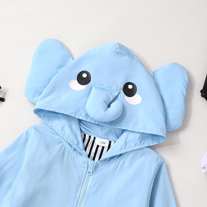 YOUNGER TREE Toddler Baby Boy Girl Duck Raincoat Cute Cartoon Hoodie Zipper - Image 4