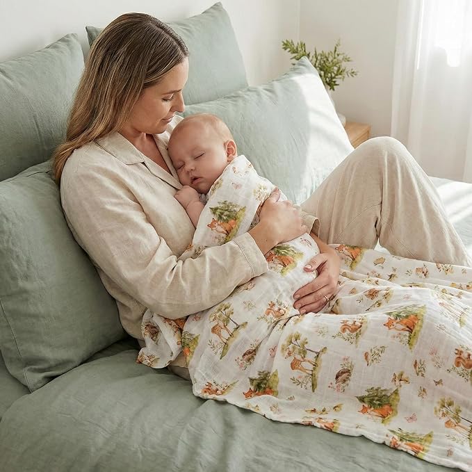 Muslin Swaddle Blankets for Newborn, Cotton Receiving Blanket | 4 Pack 100% - Image 2