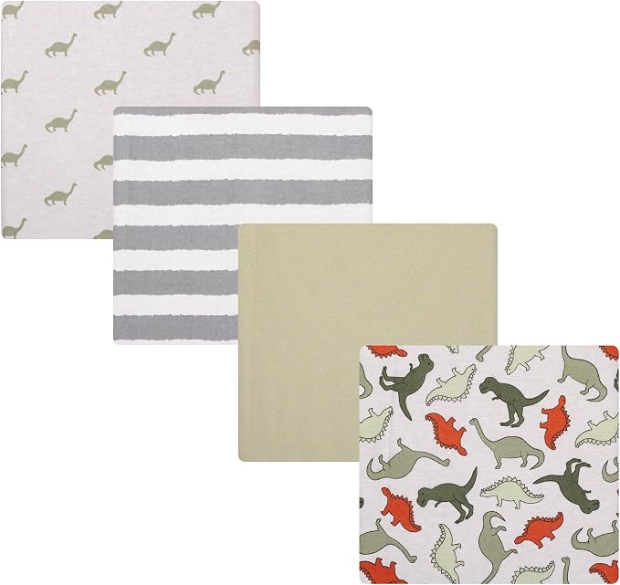 Hudson Baby Cotton Flannel Receiving Blankets 4-Pack, One Size by HudsonBaby
