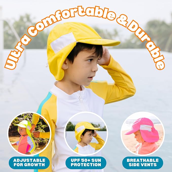 SwimZip Sun Hat with Neck Flap | UPF 50+ Protection - Image 5