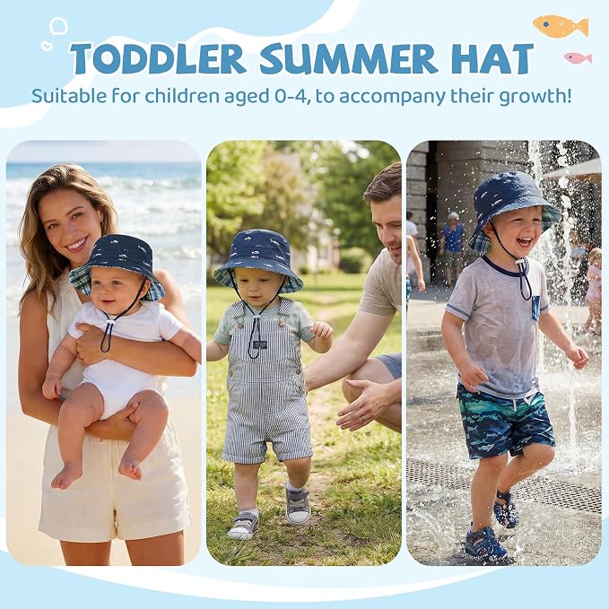Durio Baby Sun Hat UPF50+ Wide Brim Bucket Hats - Image 5