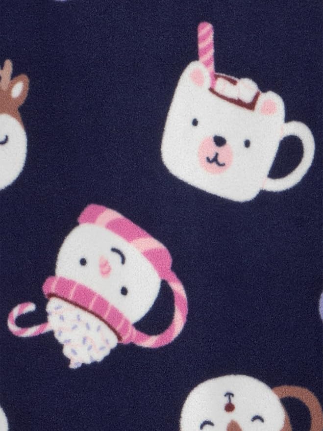 Simple Joys by Carter's Girls Loose-Fit Flame Resistant Fleece Footed Pajamas - Image 4