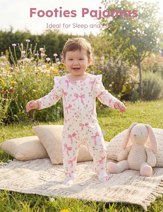 Yoofoss Baby Sleepers Baby Girl Clothes 100% Organic Cotton Pajamas - Image 6