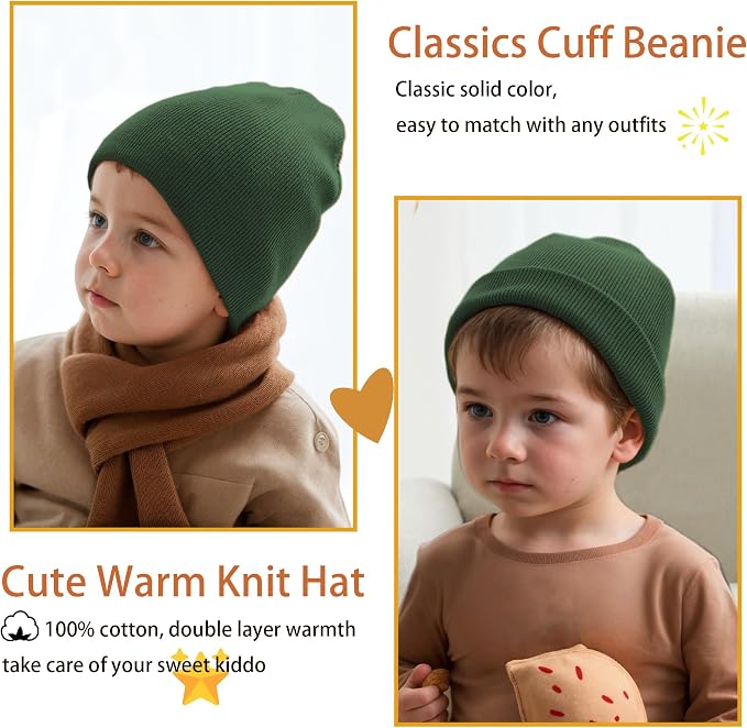 vidsel 100% Cotton Toddler Beanie Hats - Image 3