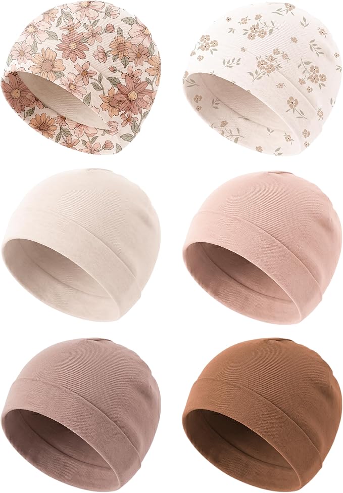 Konssy 6 Pack Baby Newborn Hats, Soft Beanie Hat by Konssy