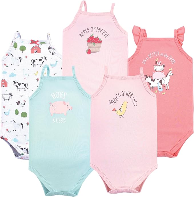 Hudson Baby Basics Unisex Baby 5-Pack Sleeveless Baby Bodysuits by HudsonBaby