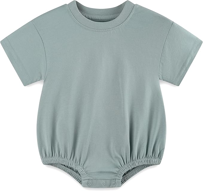 Baby Bubble Onesie Romper 100% Organic Cotton Clothes Short Sleeve Summer Solid by Unknown