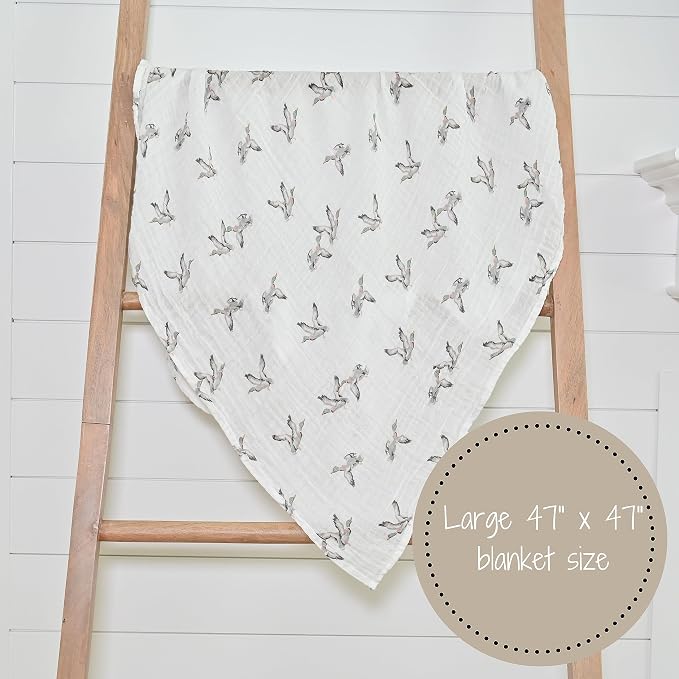 LollyBanks Baby Swaddle Blankets, 100% Organic Cotton Muslin Baby Blanket | 47" - Image 5