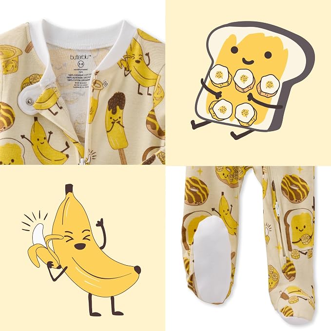 Butterblu Scout Sleep & Play 100% Organic Cotton Footed Zip Front PJs | GOTS - Image 7