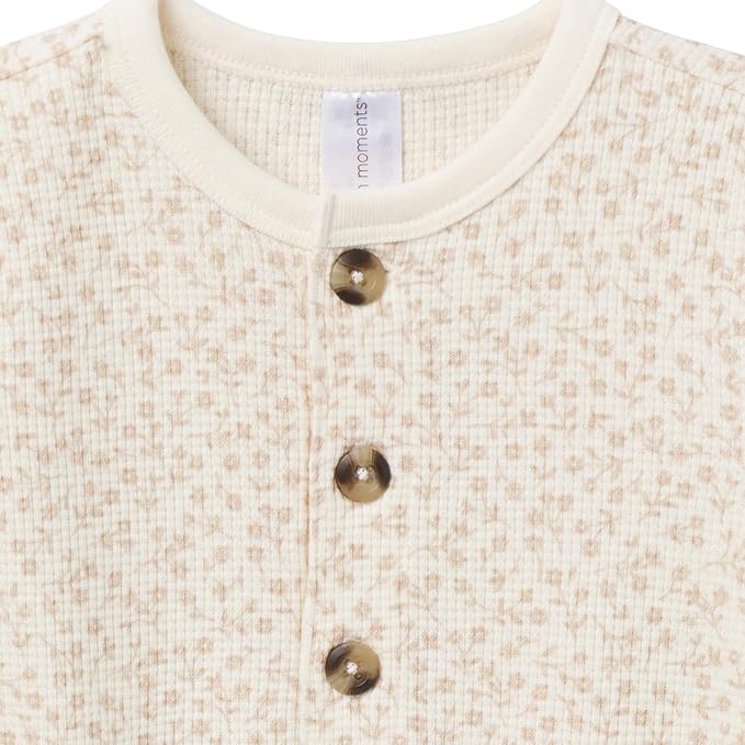 Modern Moments by Gerber Baby Henley Waffle Knit Romper - Image 2