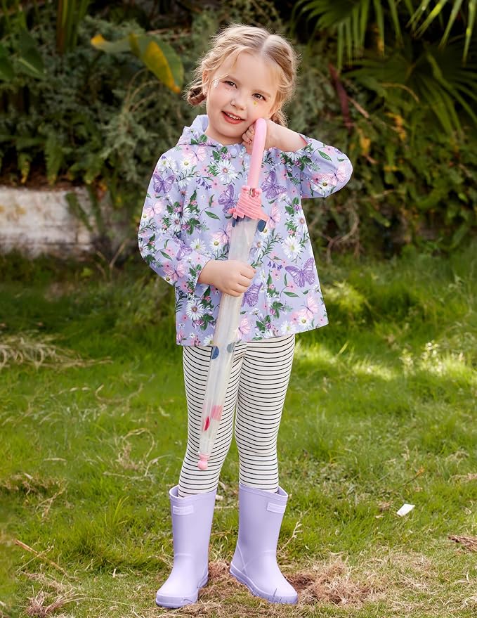 Arshiner Toddler Girls Waterproof Hooded Coat Jacket Outwear Raincoat - Image 6
