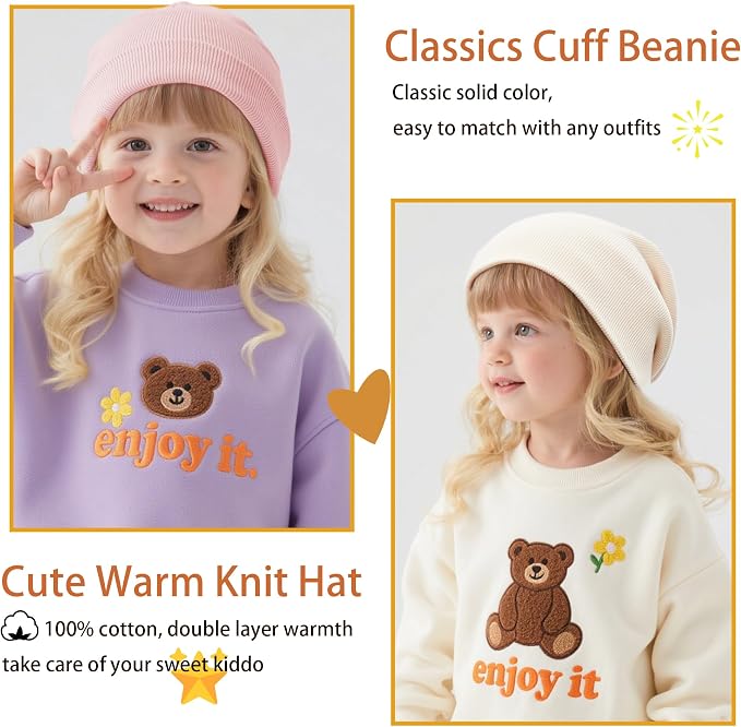 vidsel 100% Cotton Toddler Beanie Hats - Image 2
