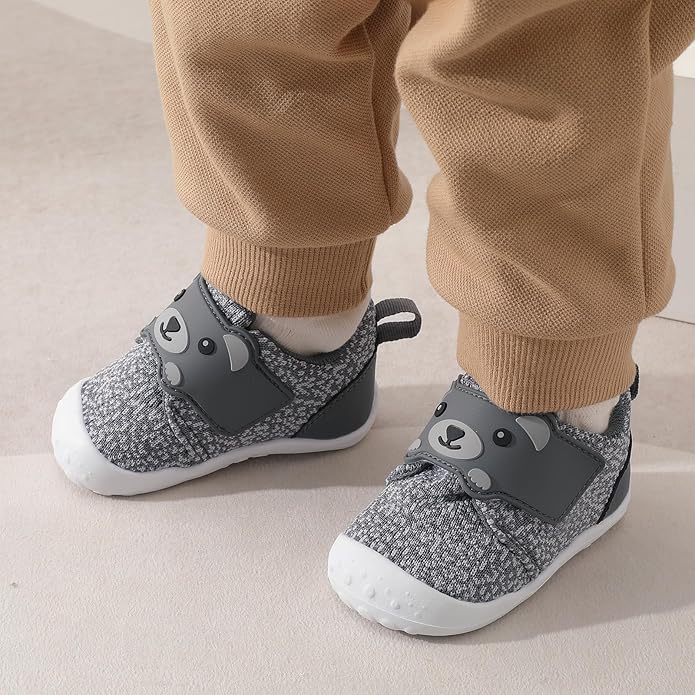 FEETCITY Baby Walking Shoes Wide Baby Shoes Boys Girls Infant Sneakers Crib Shoes Breathable Toddler Barefoot Shoes Slip On Shoes