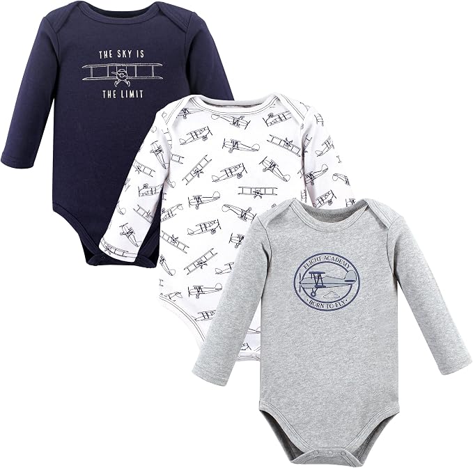 Hudson Baby baby-boys Cotton Long-sleeve Bodysuits 3-pack by HudsonBaby