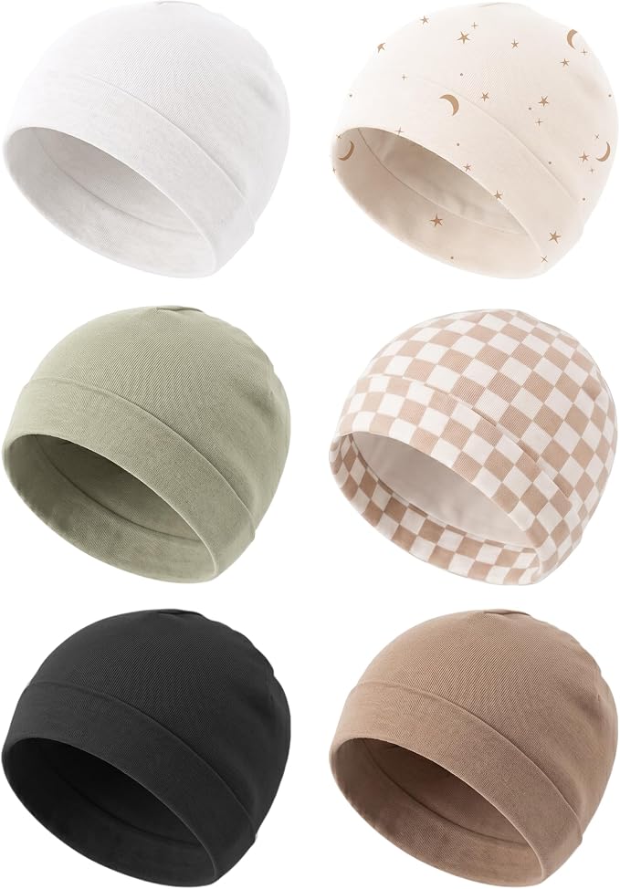 Konssy 6 Pack Baby Newborn Hats, Soft Beanie Hat by Konssy