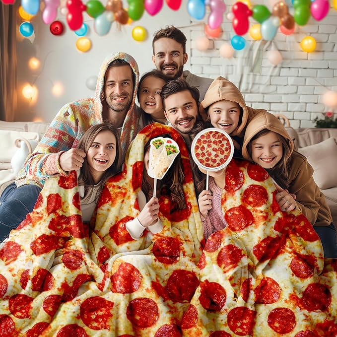 Lhedon Pizza Blanket 71 Inch Funny Food Throw Soft Flanne | Gag gifts, - Image 7