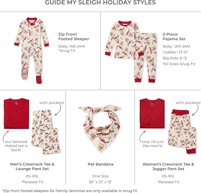 Burt's Bees Baby Matching Family Jammies, Organic Cotton, Holiday Pajamas - Image 2