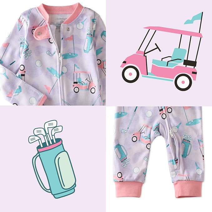 Butterblu Shadow Sleep & Play 100% Cotton Footless Two Way Zip Front PJs - Image 5