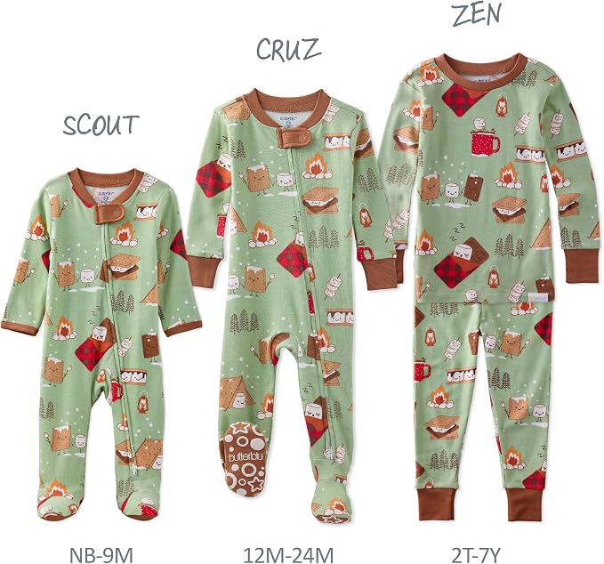 Butterblu Scout Sleep & Play 100% Organic Cotton Footed Zip Front PJs | GOTS - Image 6