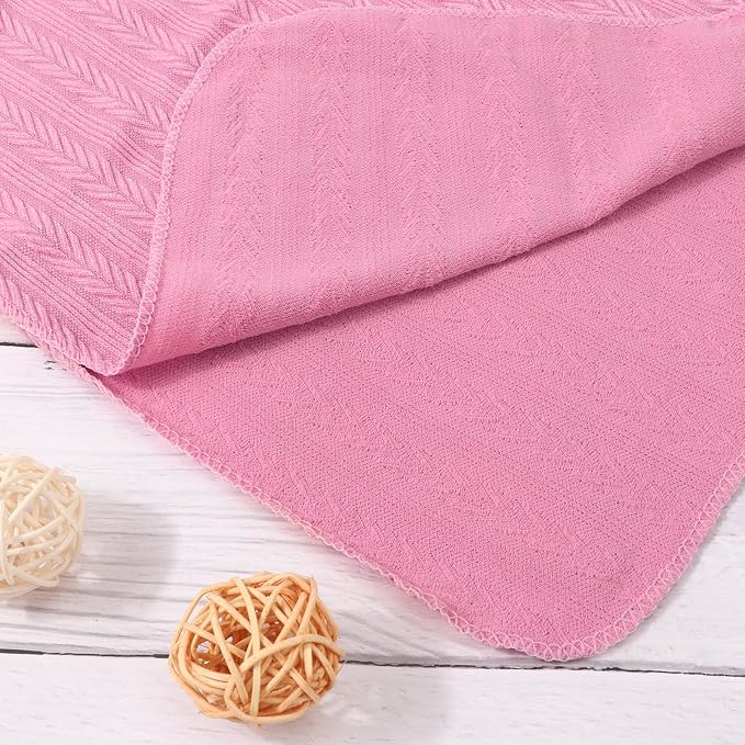 AQOKKA Newborn Receiving Blanket Wheat Ear Bow Hat Mitten Set | 4 Set Receiving - Image 4