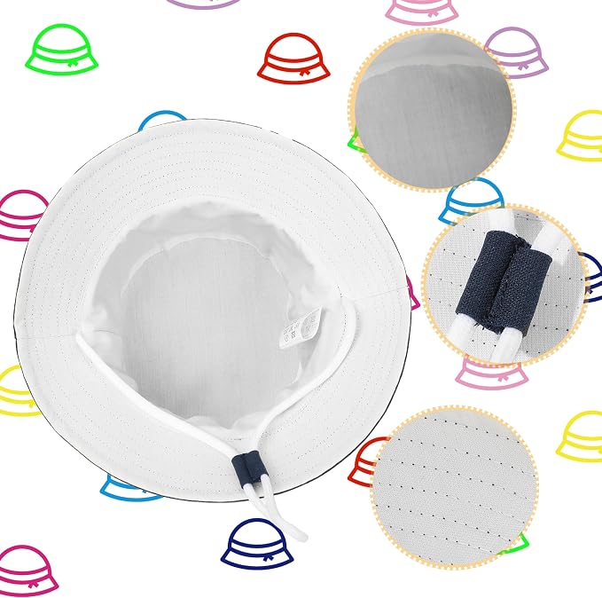 Baby Boy Sun Hat Toddler Bucket Beach Hat Girl UPF 50+ Cotton Linen - Image 6