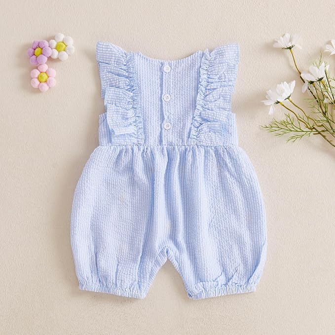 FOCUSNORM Newborn Baby Girl Summer Clothes Daisy Flying Sleeve Jumpsuit Romper - Image 7