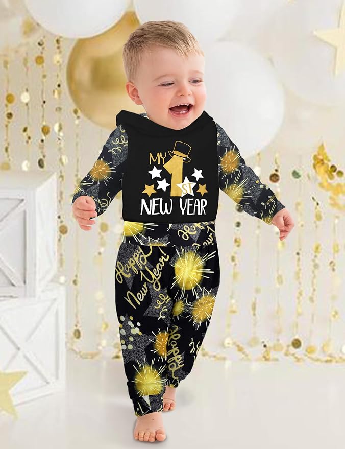 Fommy Newborn Baby Boy Clothes Plaid Letter Print Long Sleeve Hoodies + Long - Image 5