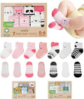 GOTS Organic Cotton Blend 7 Baby Socks 0-6 Months Animal Design Non Slip by Infancie