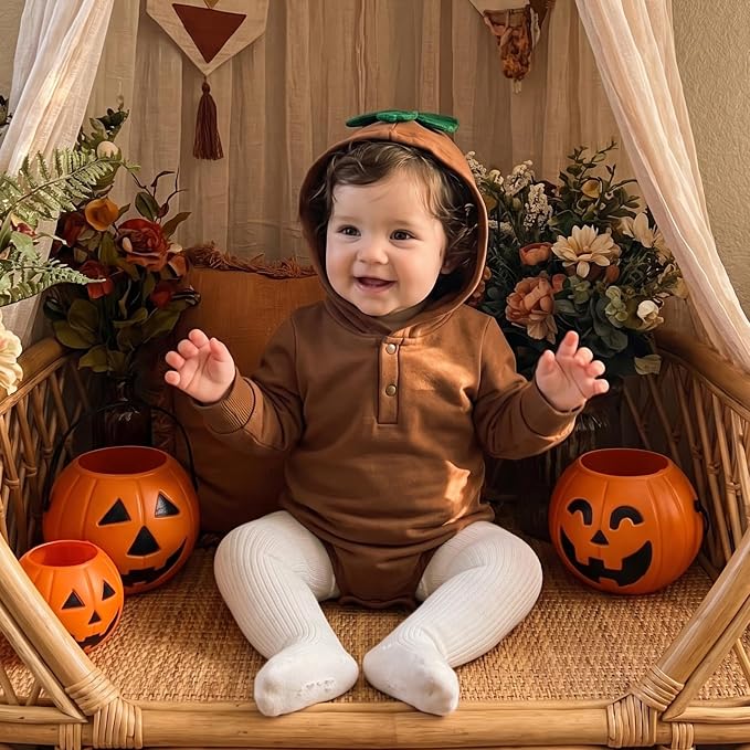 Newborn Halloween Romper Girl Boy Hoodie Romper Sweatshirt | 0-18 Months Baby - Image 2