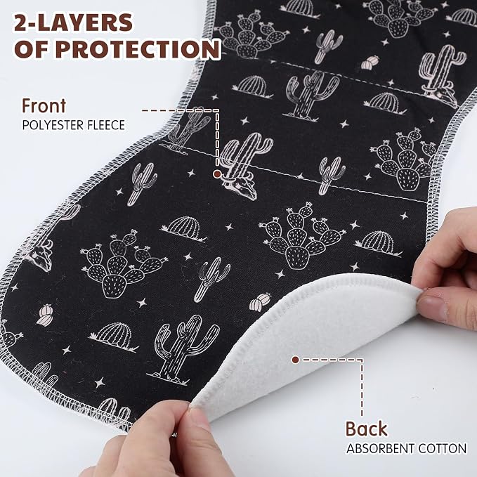 SmoothNovelty 5 Pack Vintage Western Baby Burp Cloths Soft Absorbent Burping - Image 3