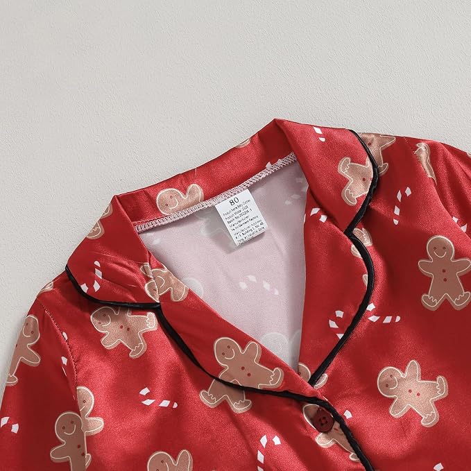 Kids Baby Girl Boy Satin Pajamas Set Button Down Sleep Shirt Top+Long Pants - Image 5