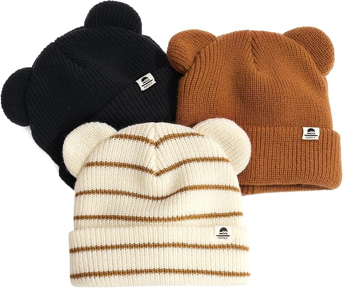 FURTALK Baby Beanie with Bear Ear Warm Knit Winter Hat by FURTALK