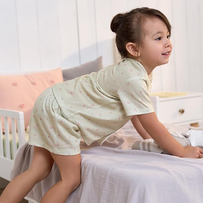 Gerber Baby & Toddlers Girls 2 Piece Coat Style Pajama Short Set - Image 3