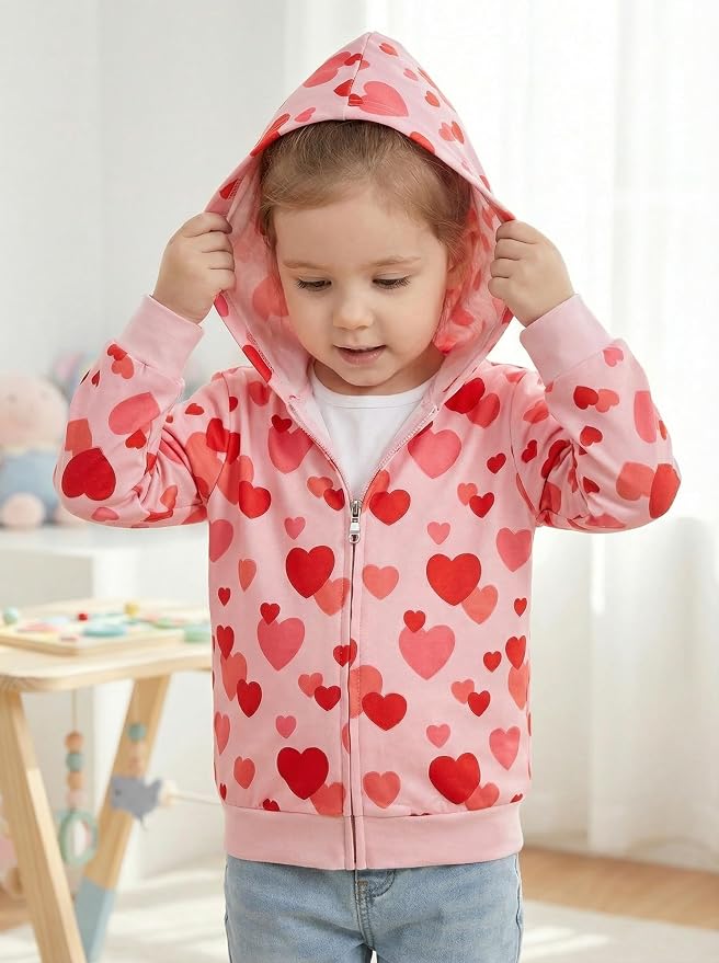 Baby Girl Zip-up Jacket Rainbow Unicorn Cotton Hoodie Sweatshirt Toddler Fall - Image 4