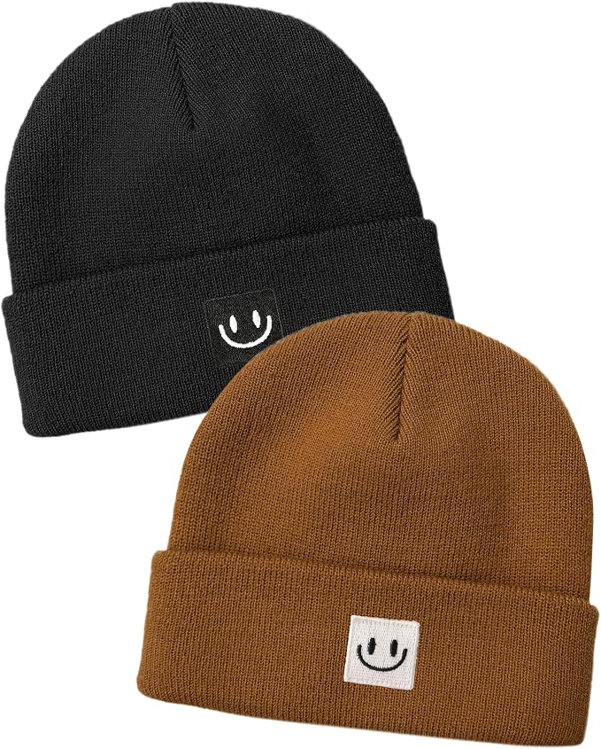 FURTALK Baby Beanie 2 Pack Toddler Winter Hat Embroidered Knit Cap Ages 0-8 | by FURTALK
