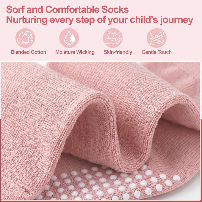 GRPSKCOS Baby Socks Non Slip 12 Pairs Toddler Anti Skid Socks - Image 3