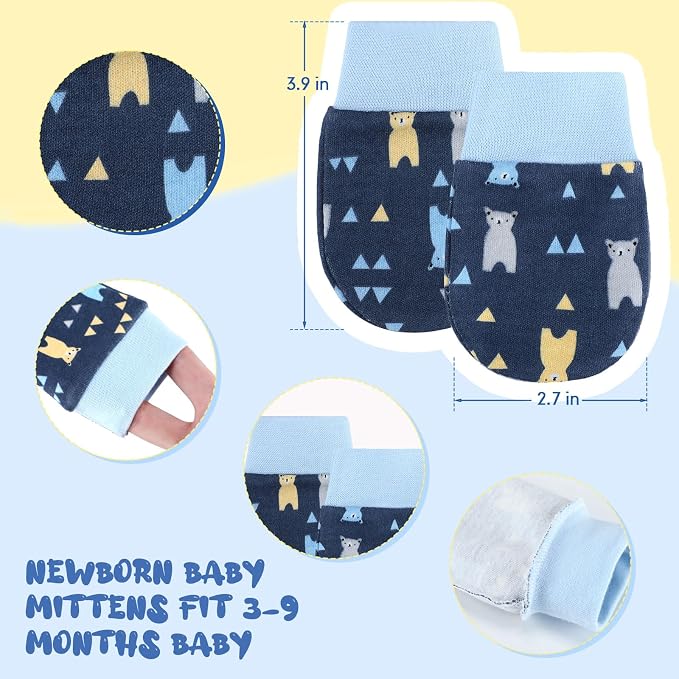 6 Pairs Newborn Baby Mittens No Scratch Gloves Infant Toddler Anti Scratch - Image 2