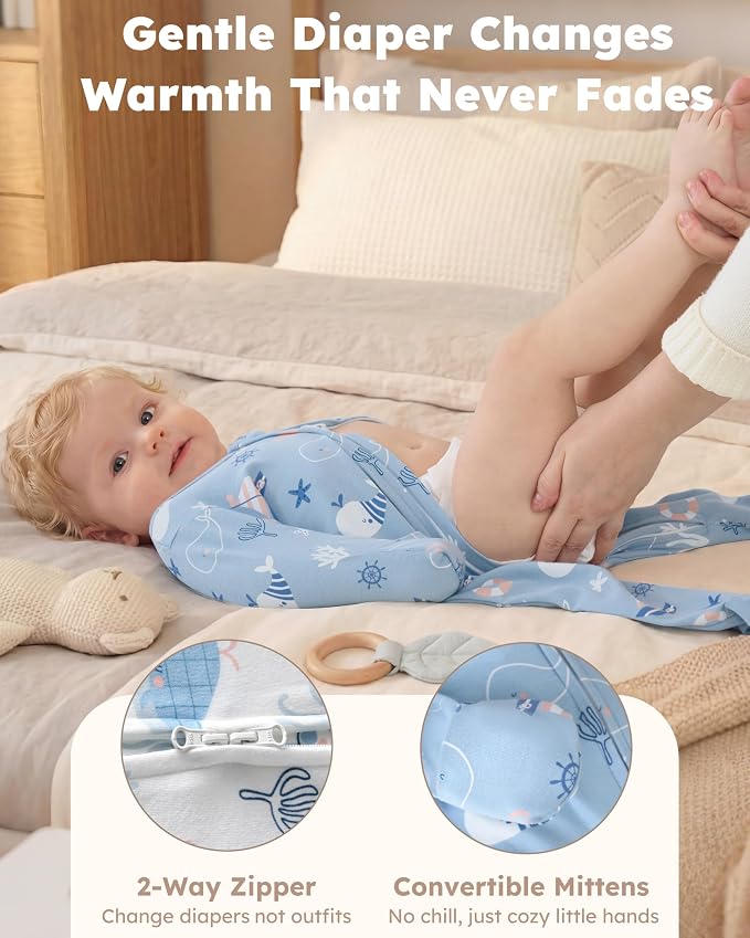 Baby Sleepers 100% Cotton Footie Pajamas, Newborn 0-3 3-6 6-9 Months - Image 7