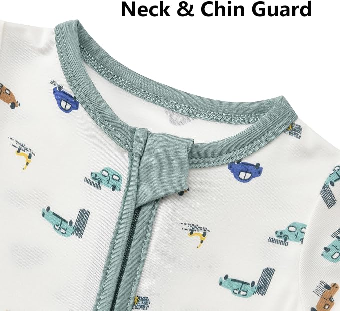 Aablexema Baby Short Sleeve Footless Pjs Zipper Romper 3-Pack | Soft Breathable - Image 3